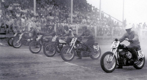 Pappy Hoel, the creator of Sturgis on his motorcycle.