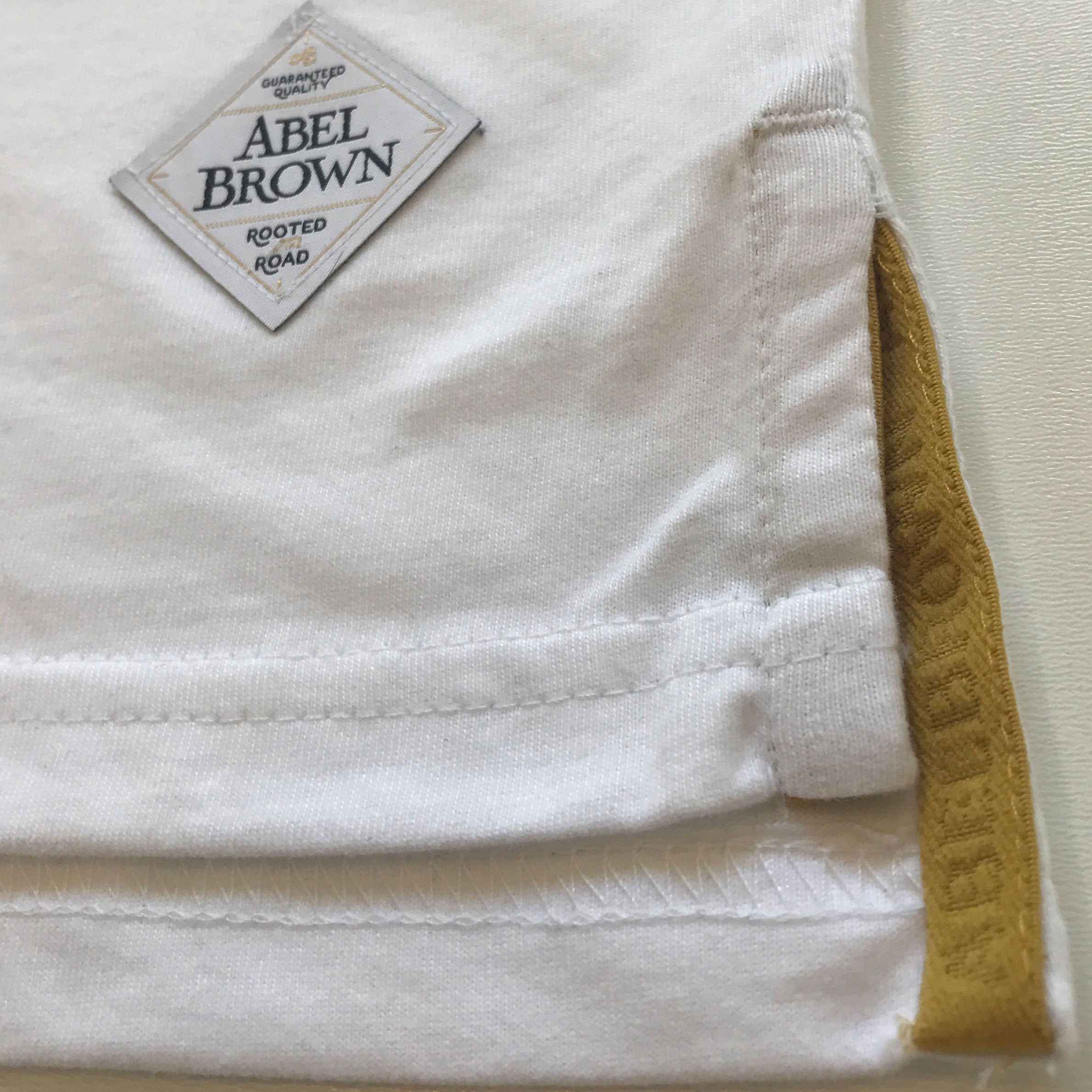 Raceday 3/4 sleeve Henley shirt- White - Abel Brown