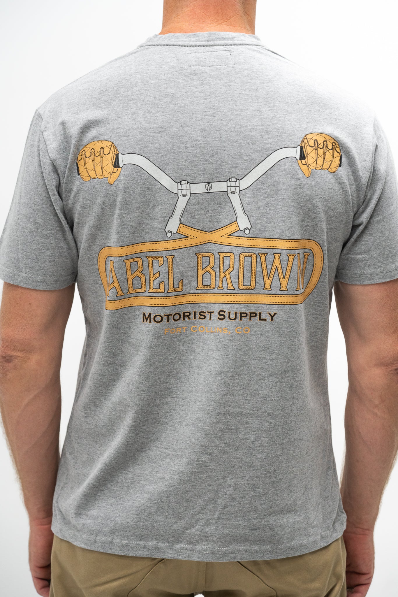 Abel Brown Bars Tee - Heather Grey