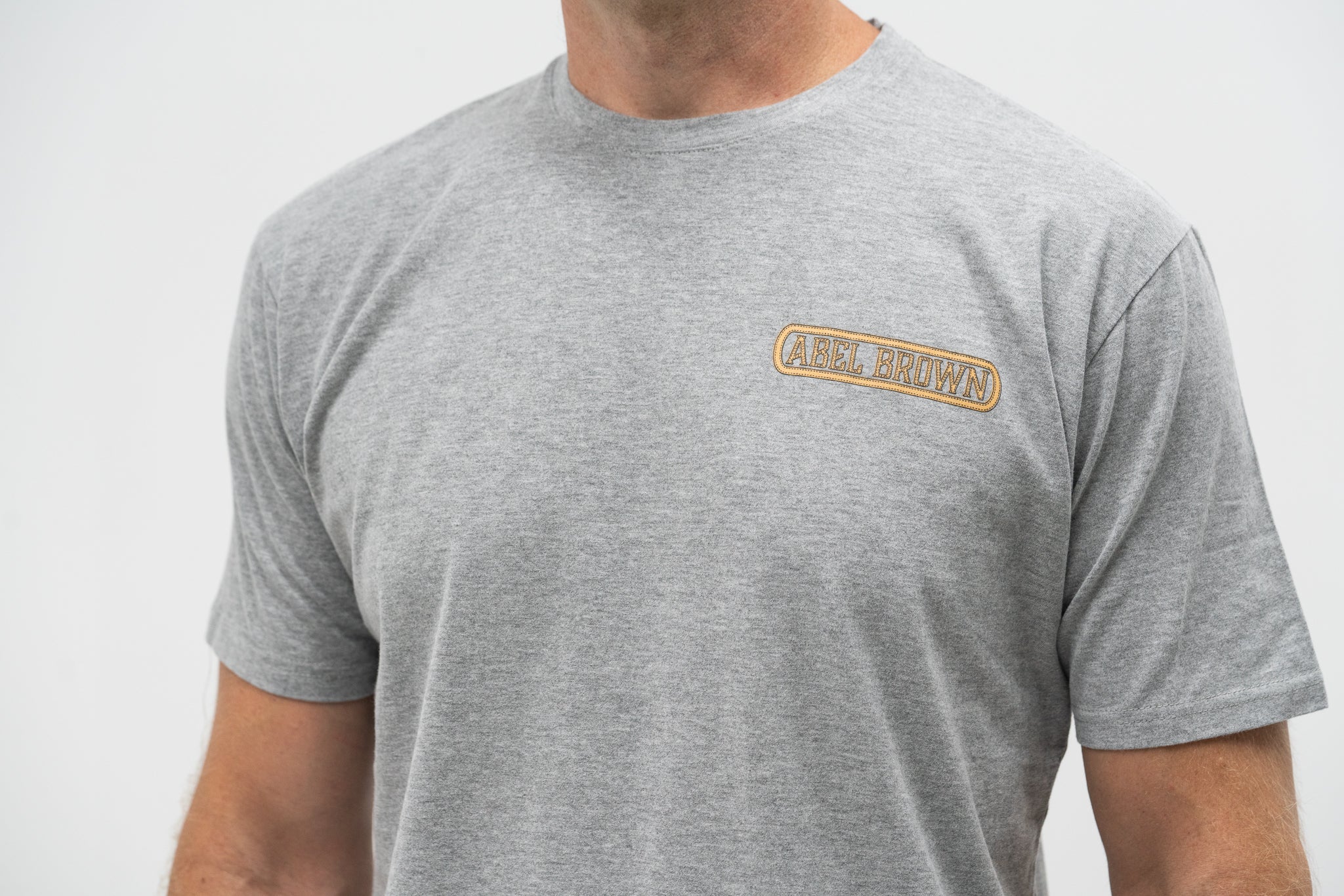 Abel Brown Bars Tee - Heather Grey