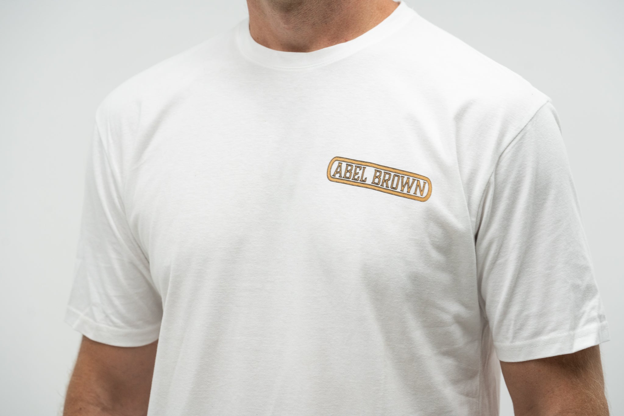 Abel Brown Bars Tee - White