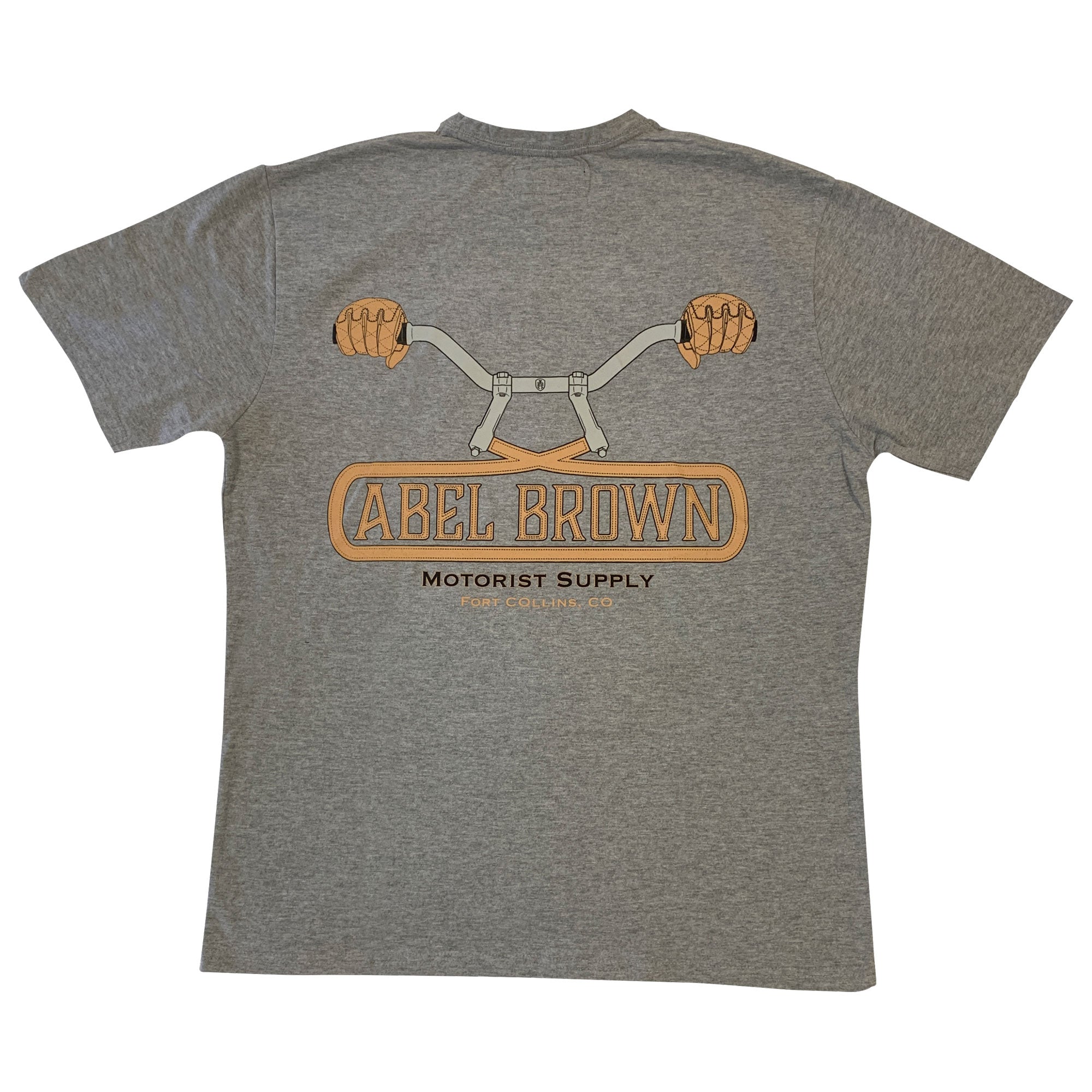 Abel Brown Bars Tee - Heather Grey