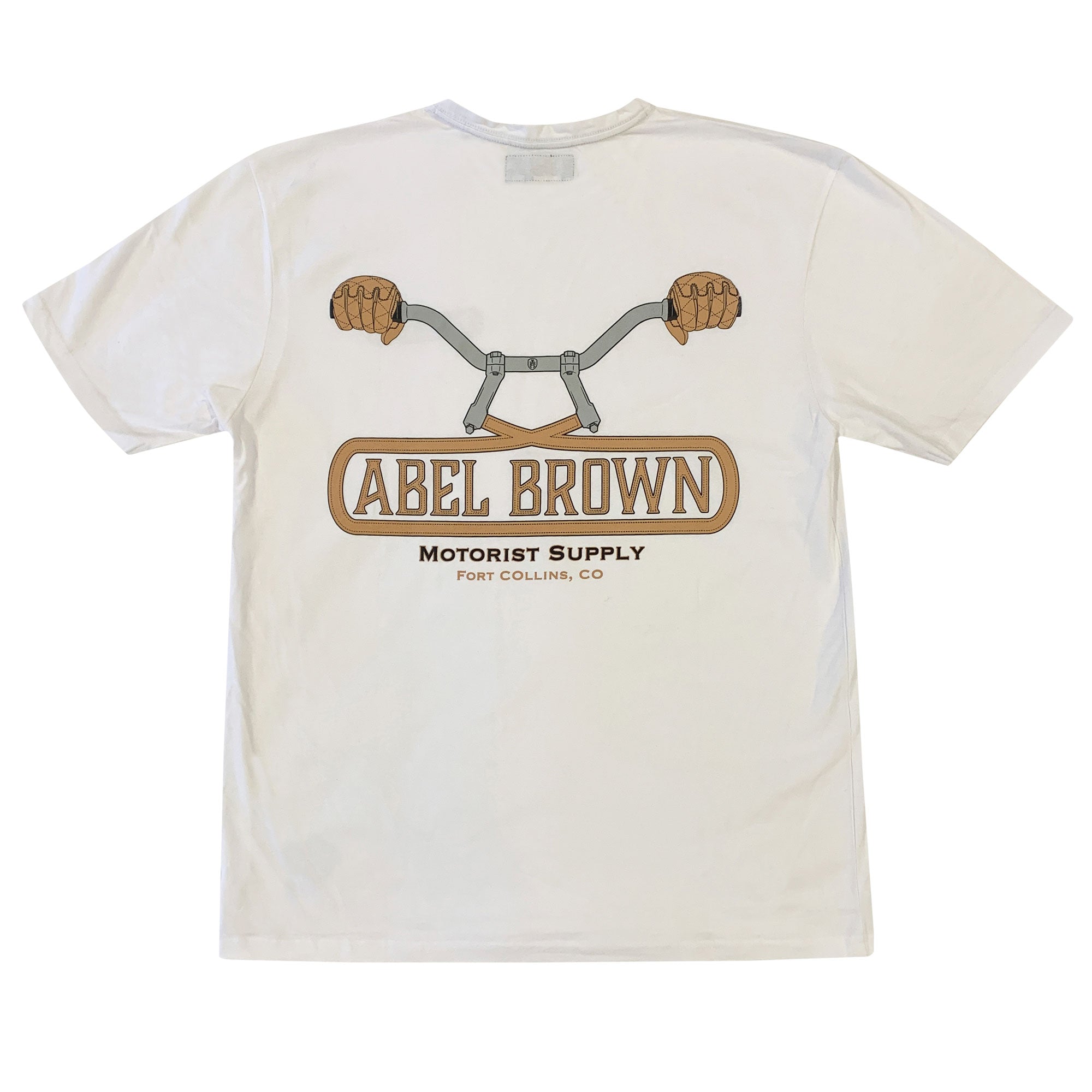 Abel Brown Bars Tee - White