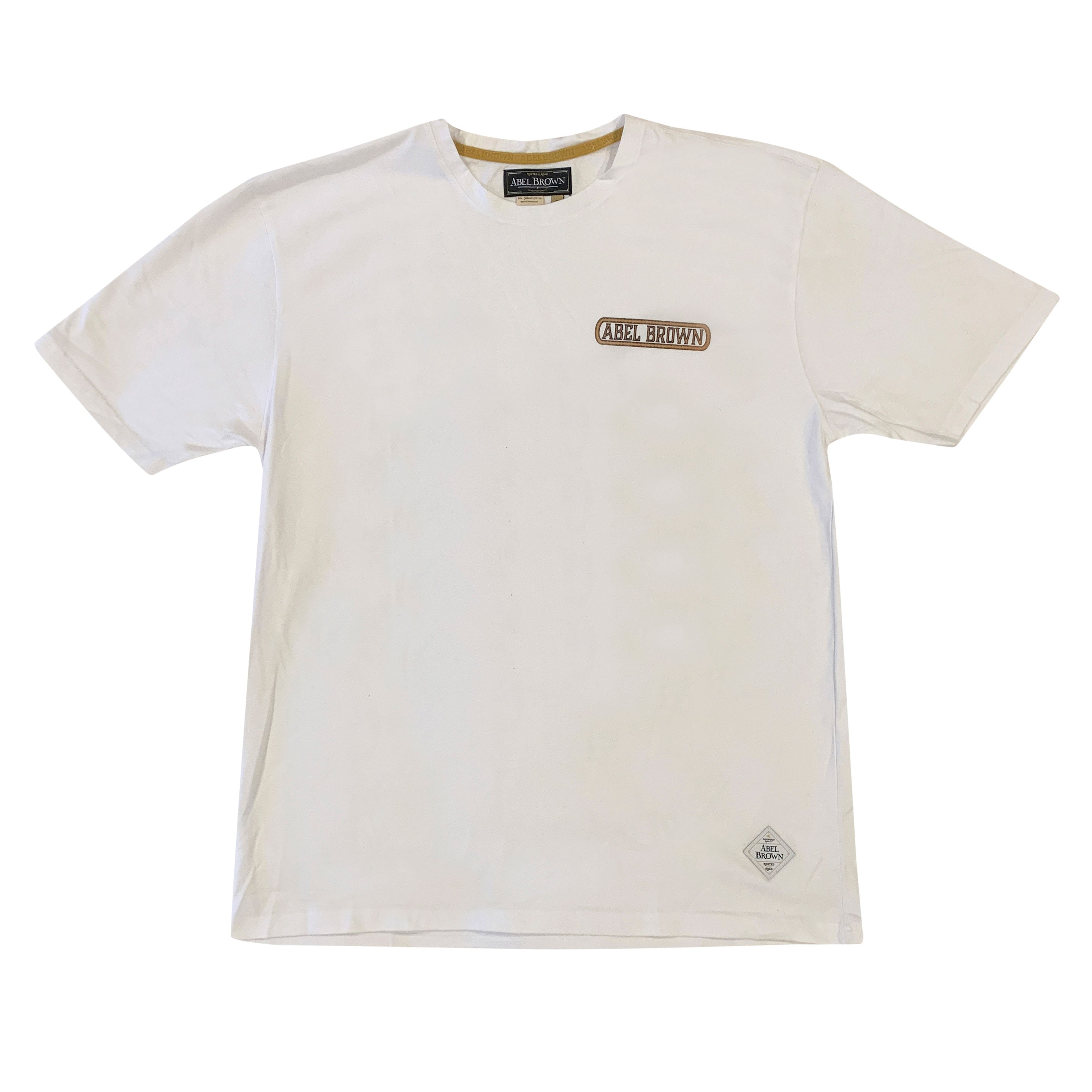 Abel Brown Bars Tee - White