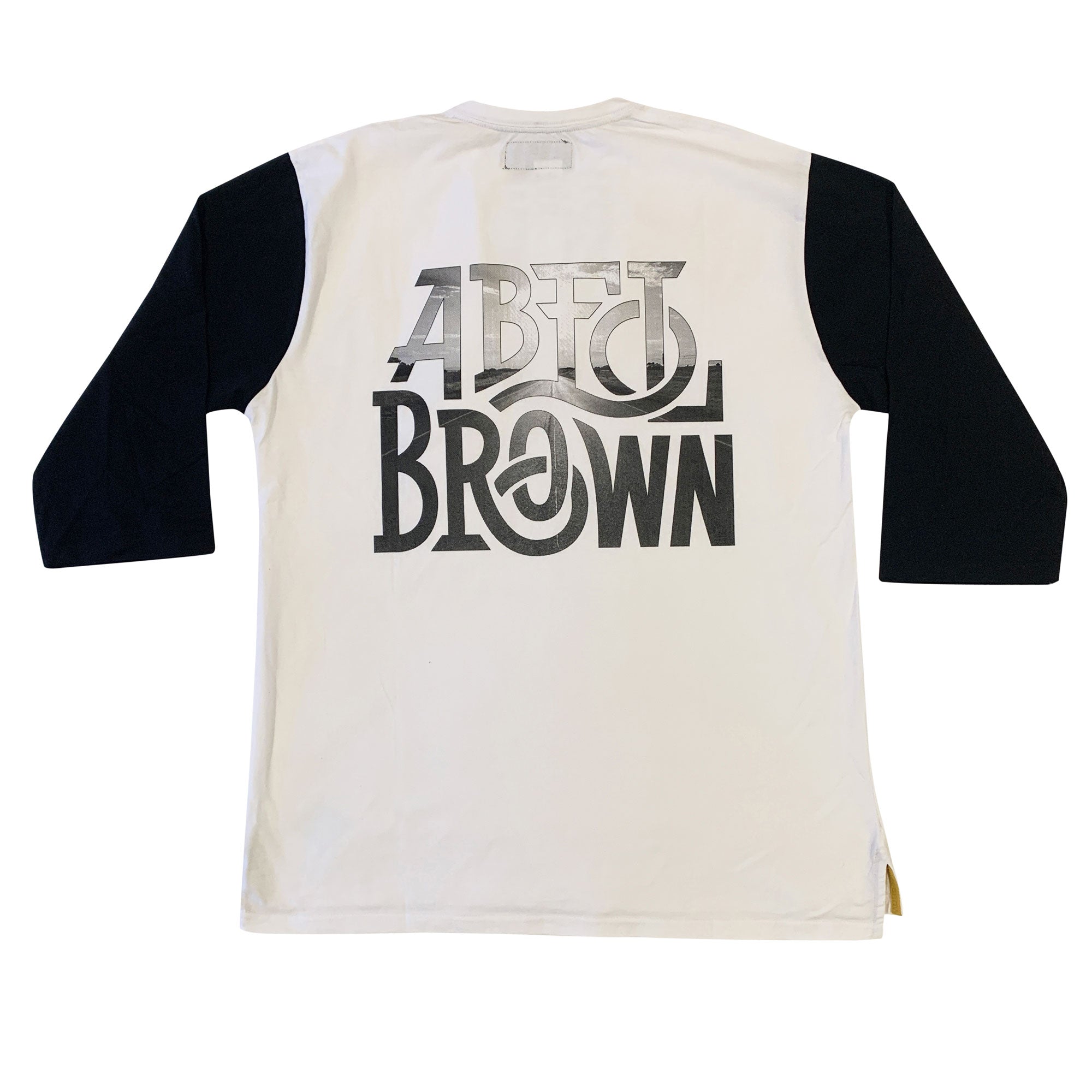 Abel Brown Stretch Baseball Tee - White