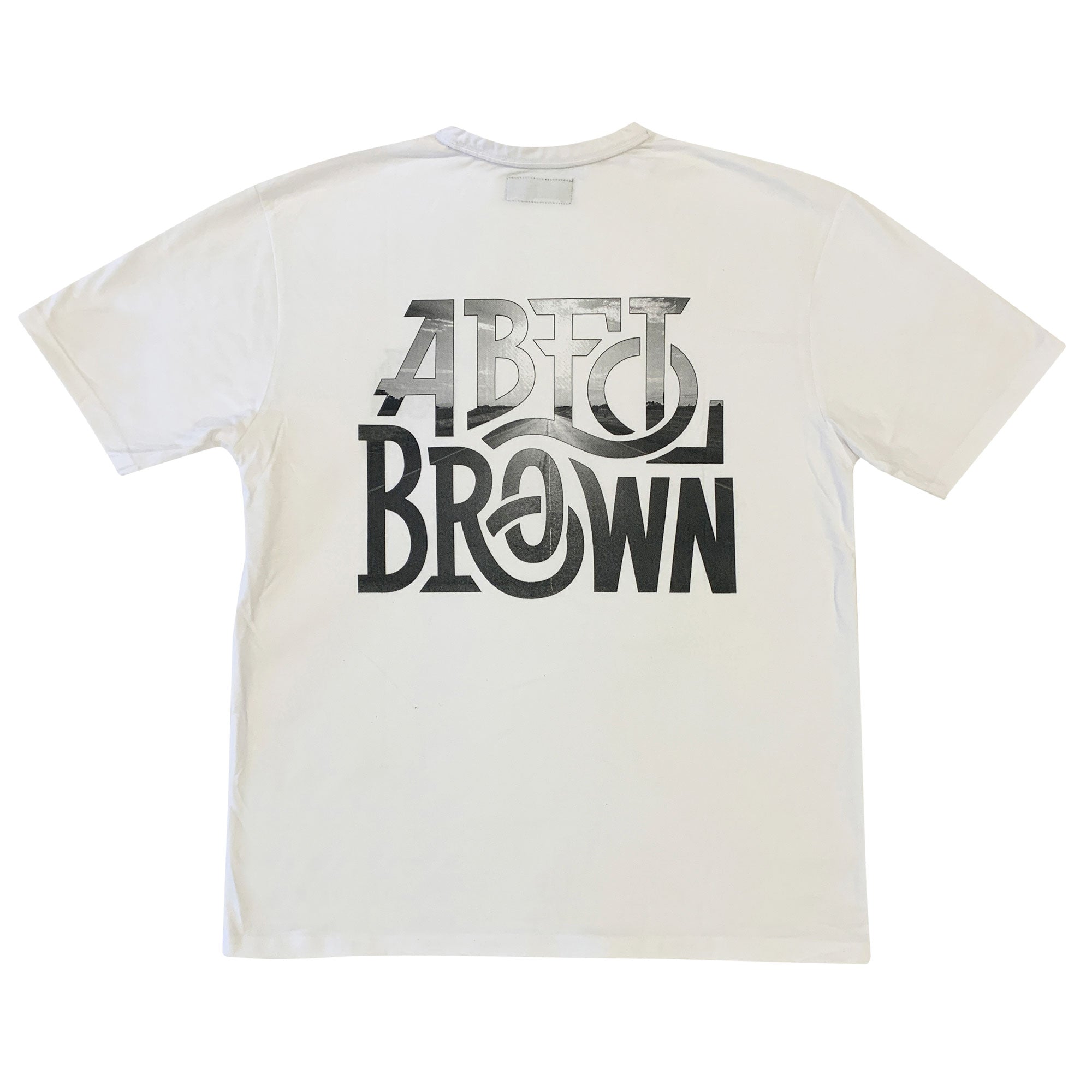 Abel Brown Stretch Tee - White