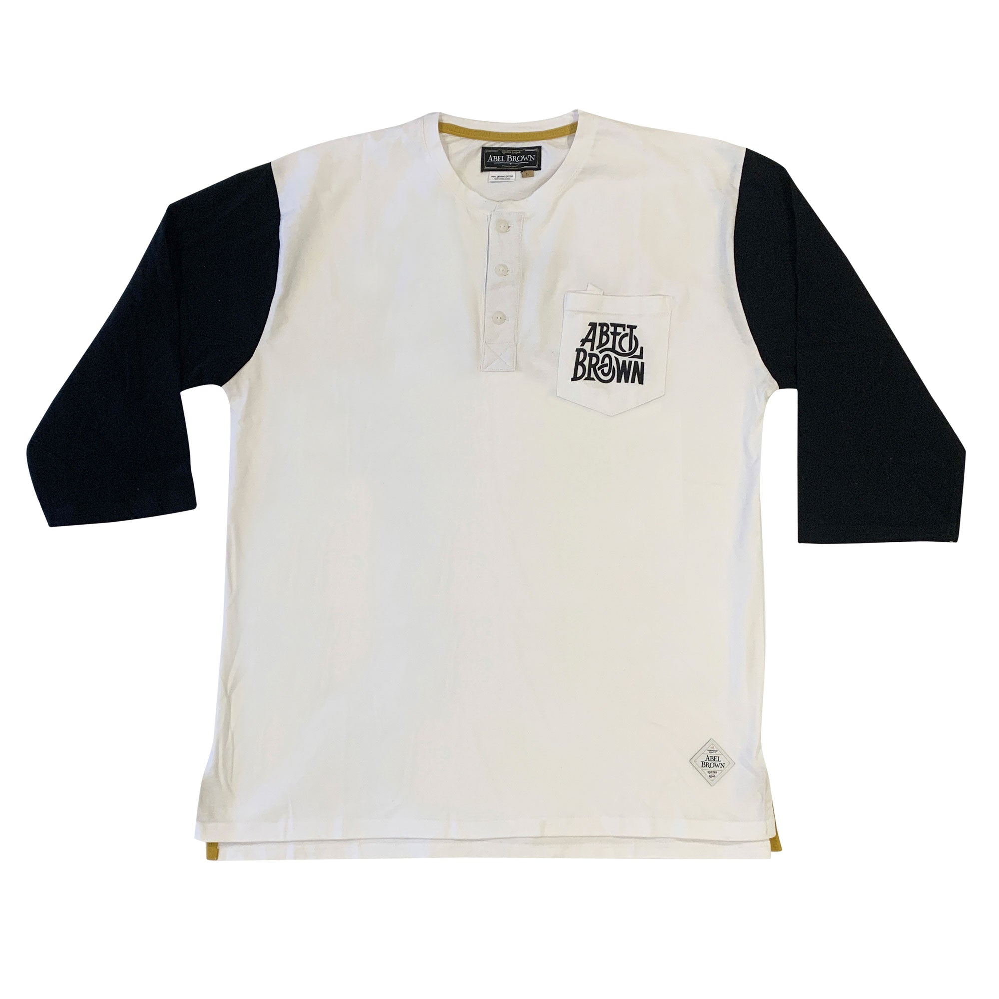 Abel Brown Stretch Baseball Tee - White