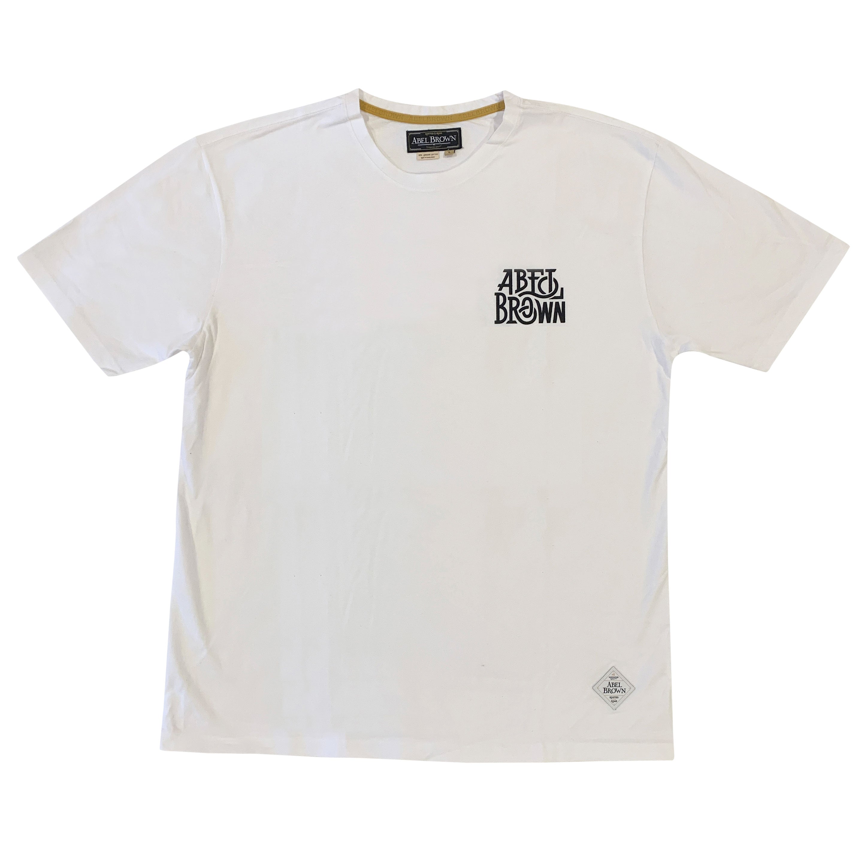 Abel Brown Stretch Tee - White