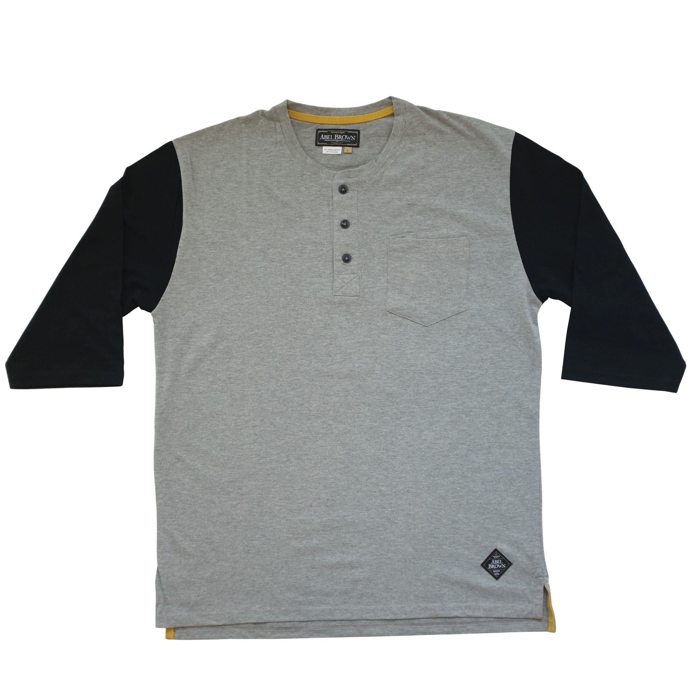 Raceday 3/4 sleeve Henley shirt - Heather - Abel Brown