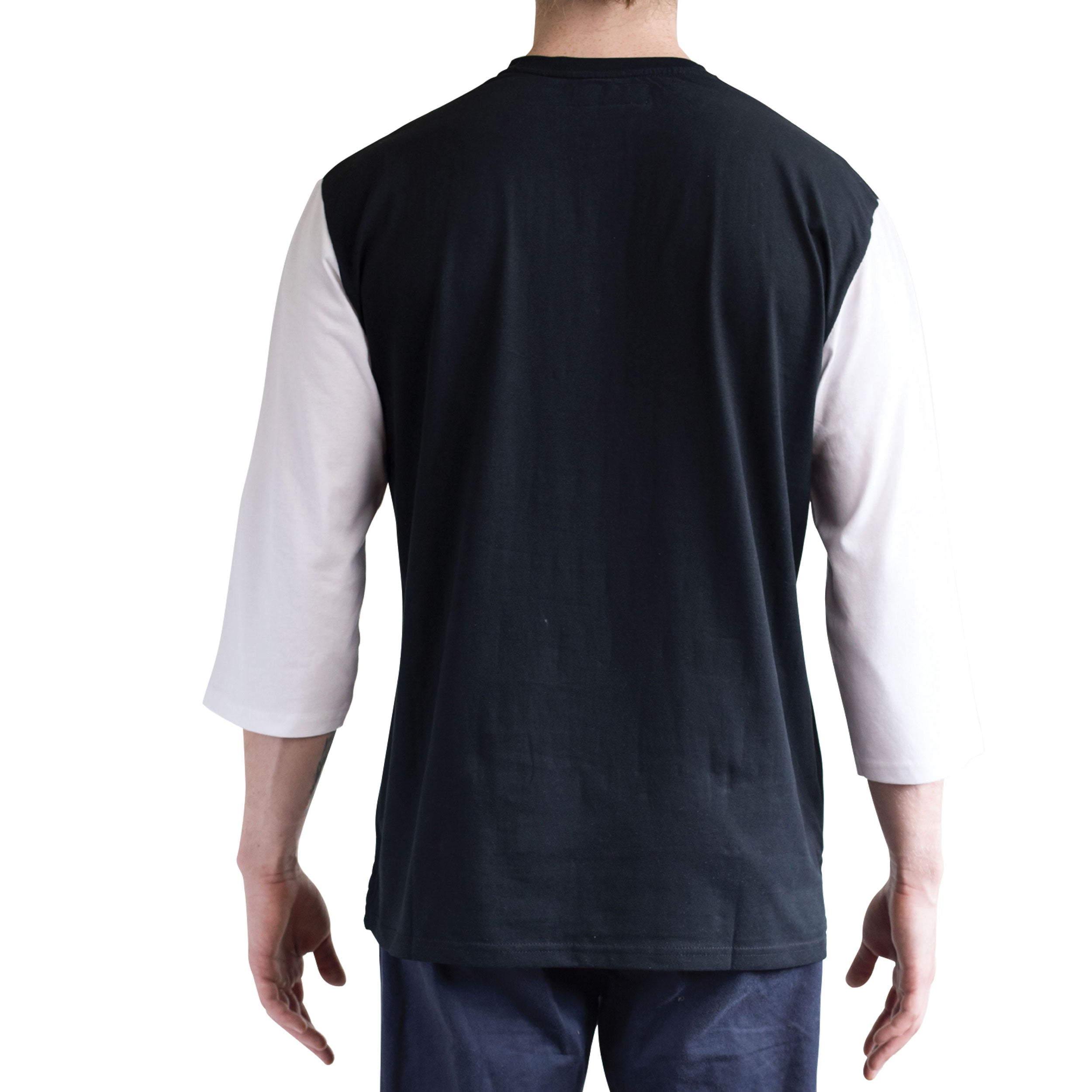 Raceday 3/4 sleeve Henley shirt - Black - Abel Brown