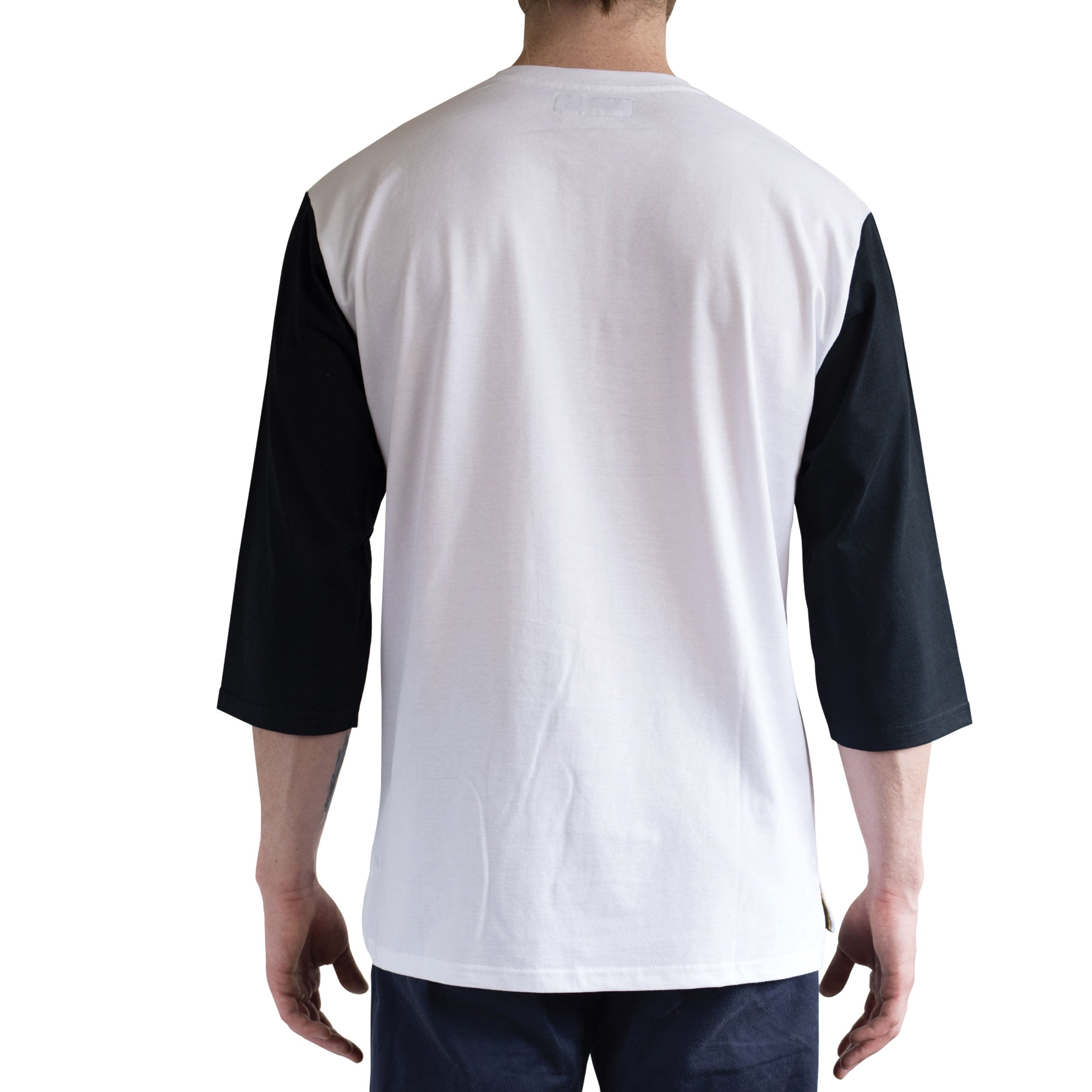 Raceday 3/4 sleeve Henley shirt- White - Abel Brown