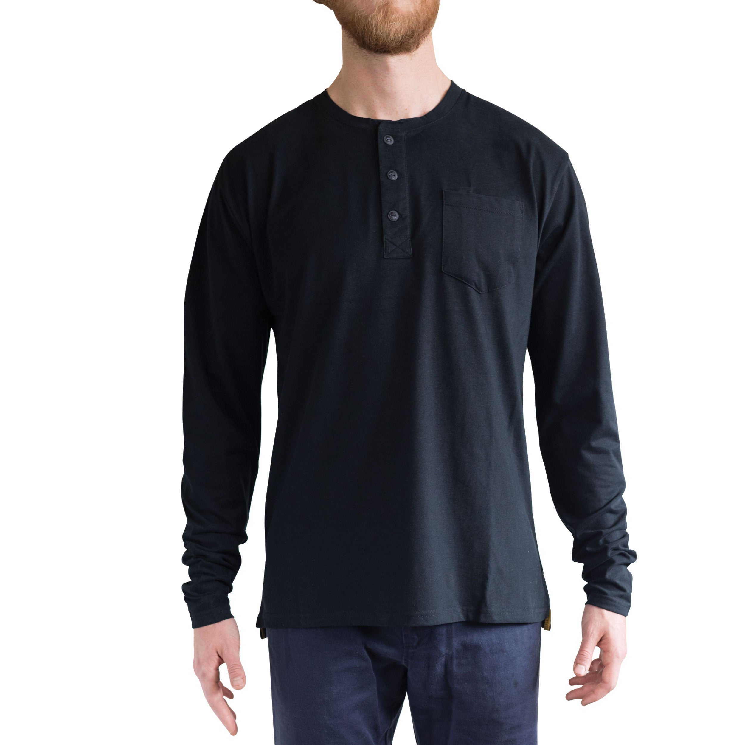 Classic LS Henley shirt - Black - Abel Brown