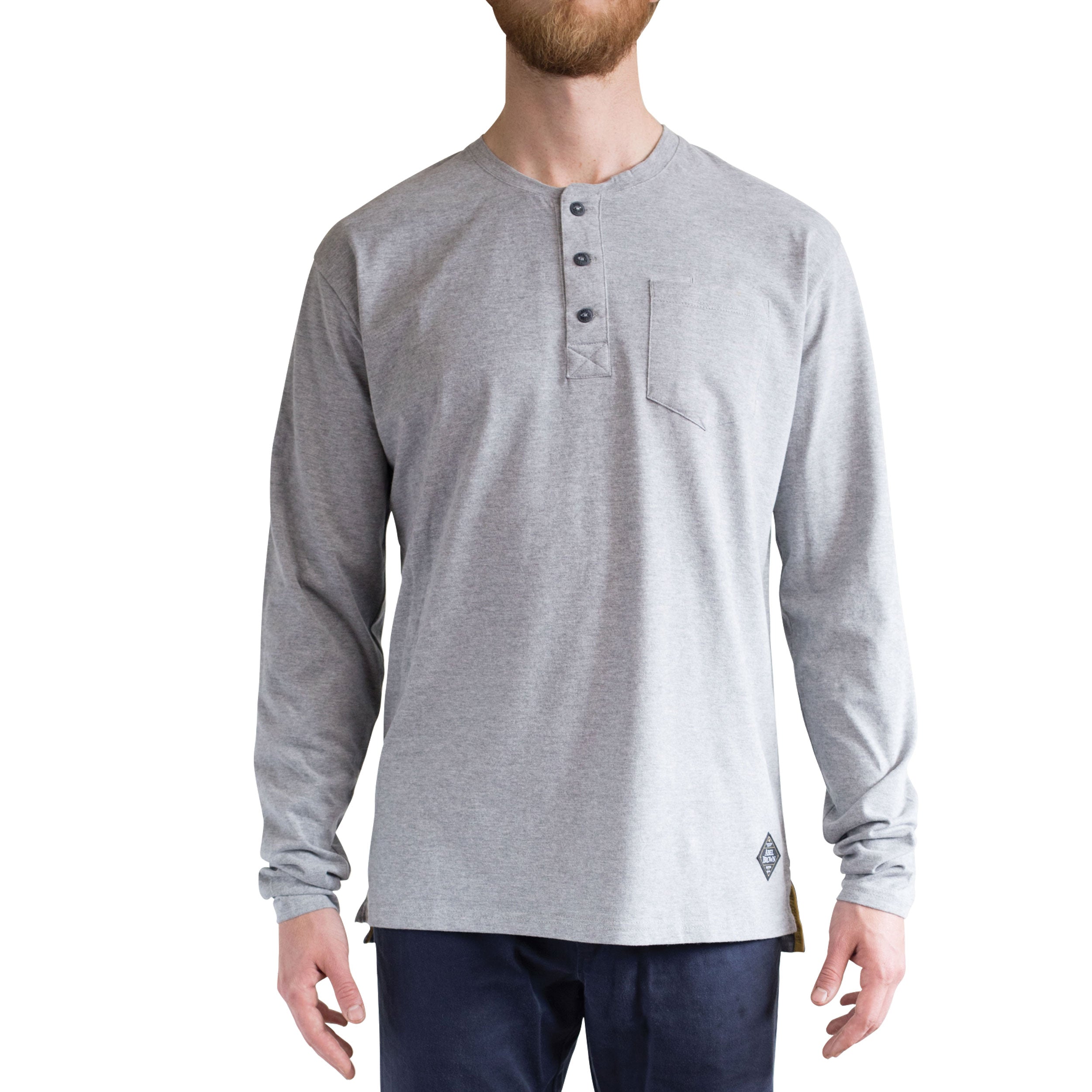 Classic LS Henley shirt - Heather Grey - Abel Brown