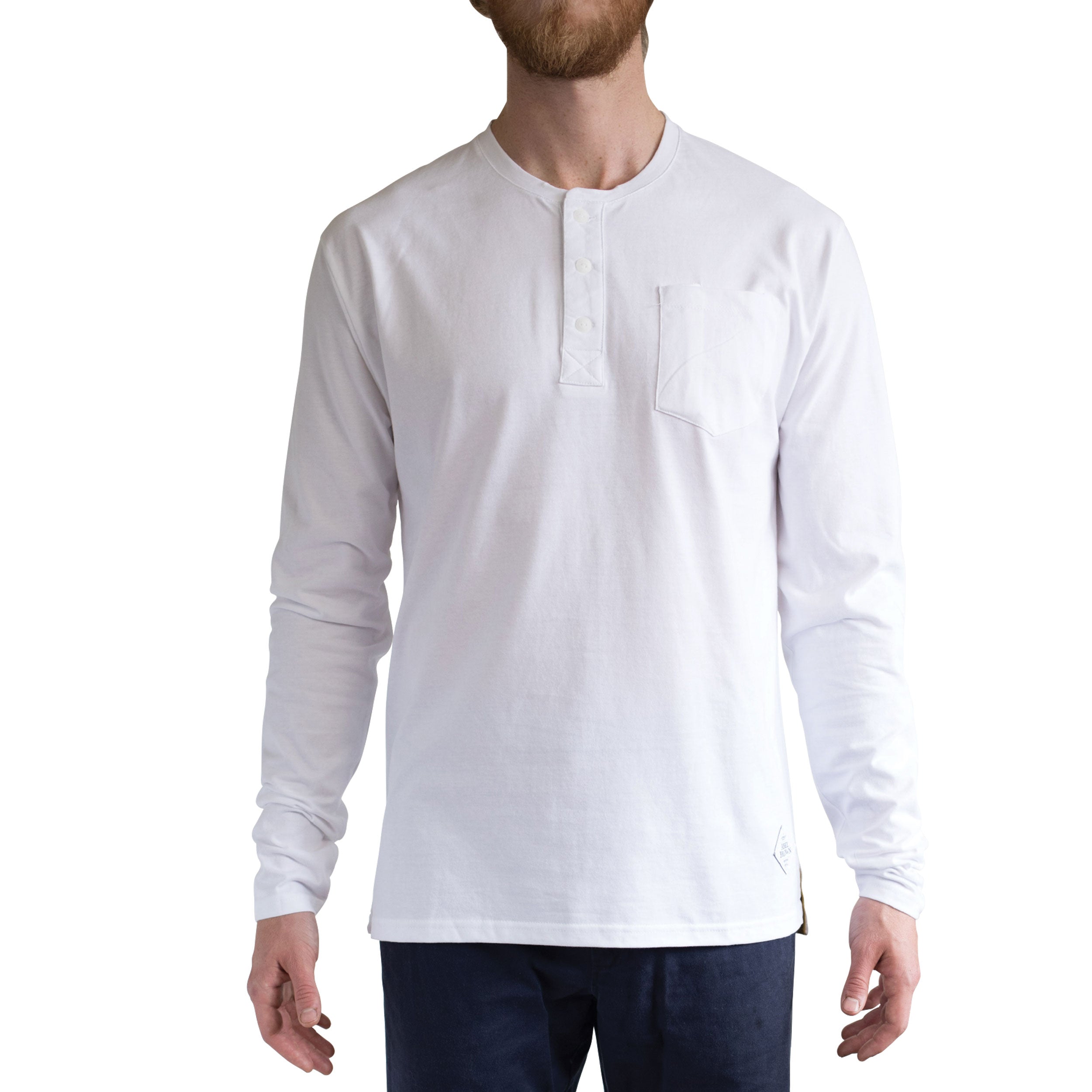 Classic LS Henley shirt - White - Abel Brown