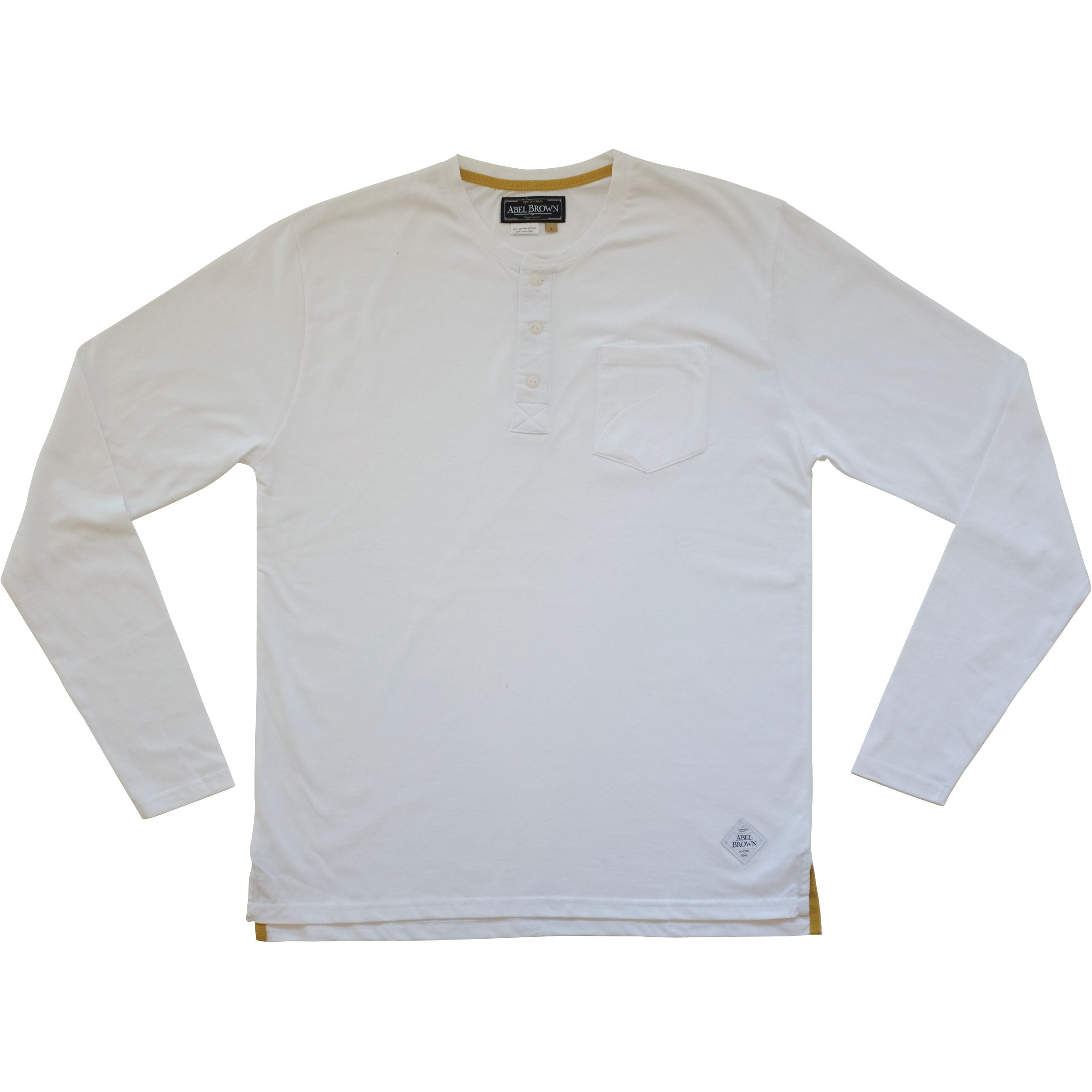 Classic LS Henley shirt - White - Abel Brown