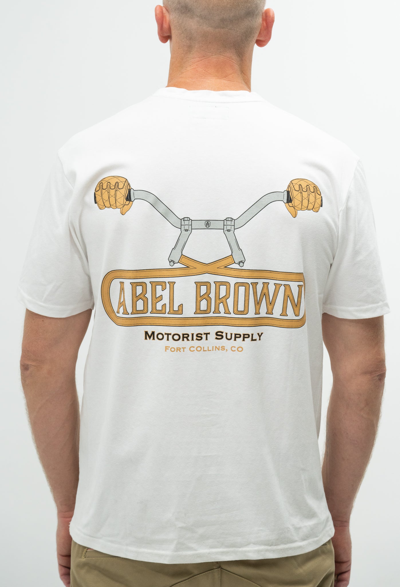 Abel Brown Bars Tee - White