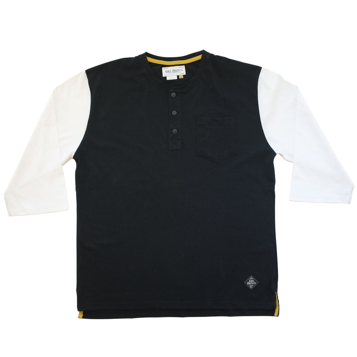 Raceday Black 3/4 Sleeve Henley - Motorcycle Riding Gear | Abel Brown