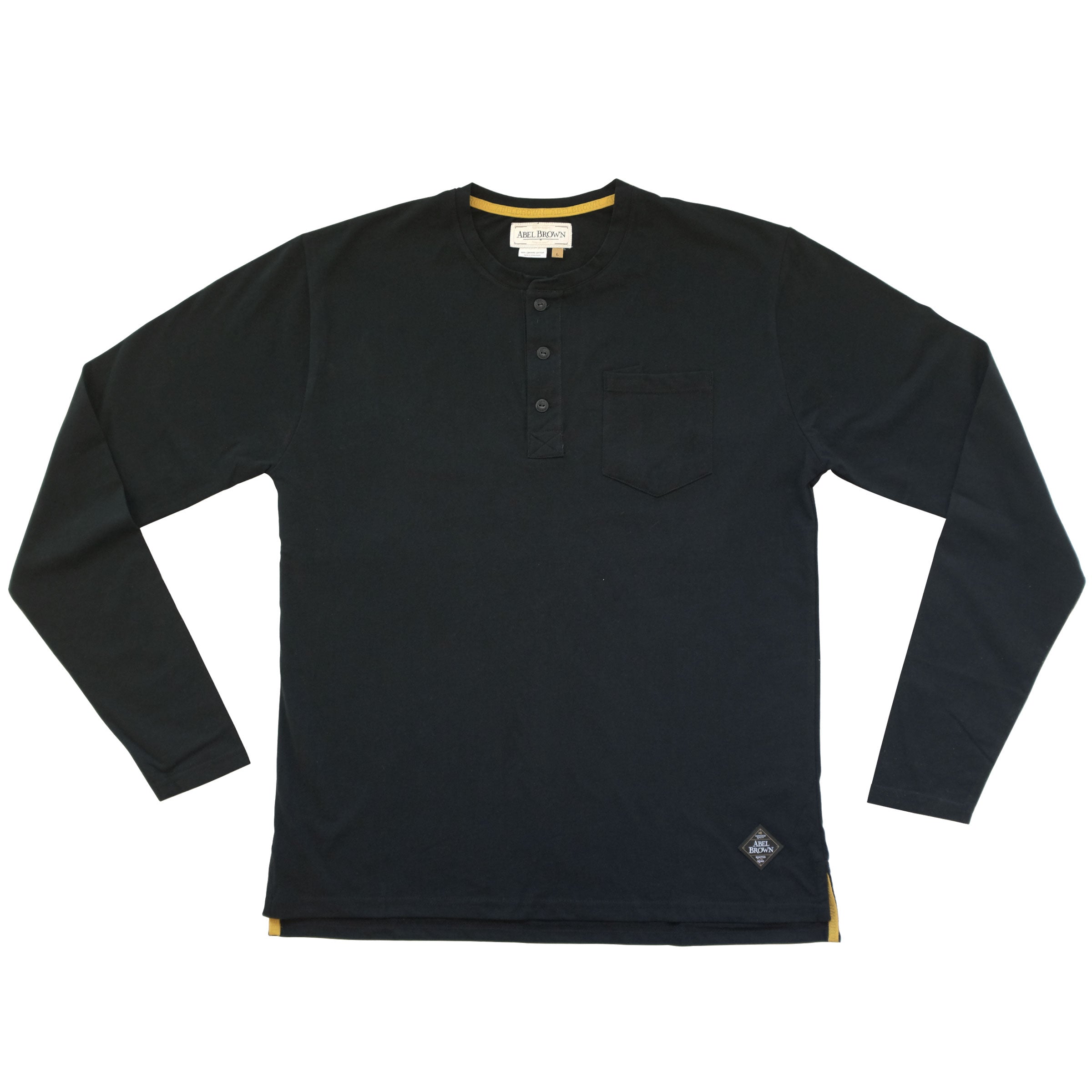 Classic LS Henley shirt - Black - Abel Brown